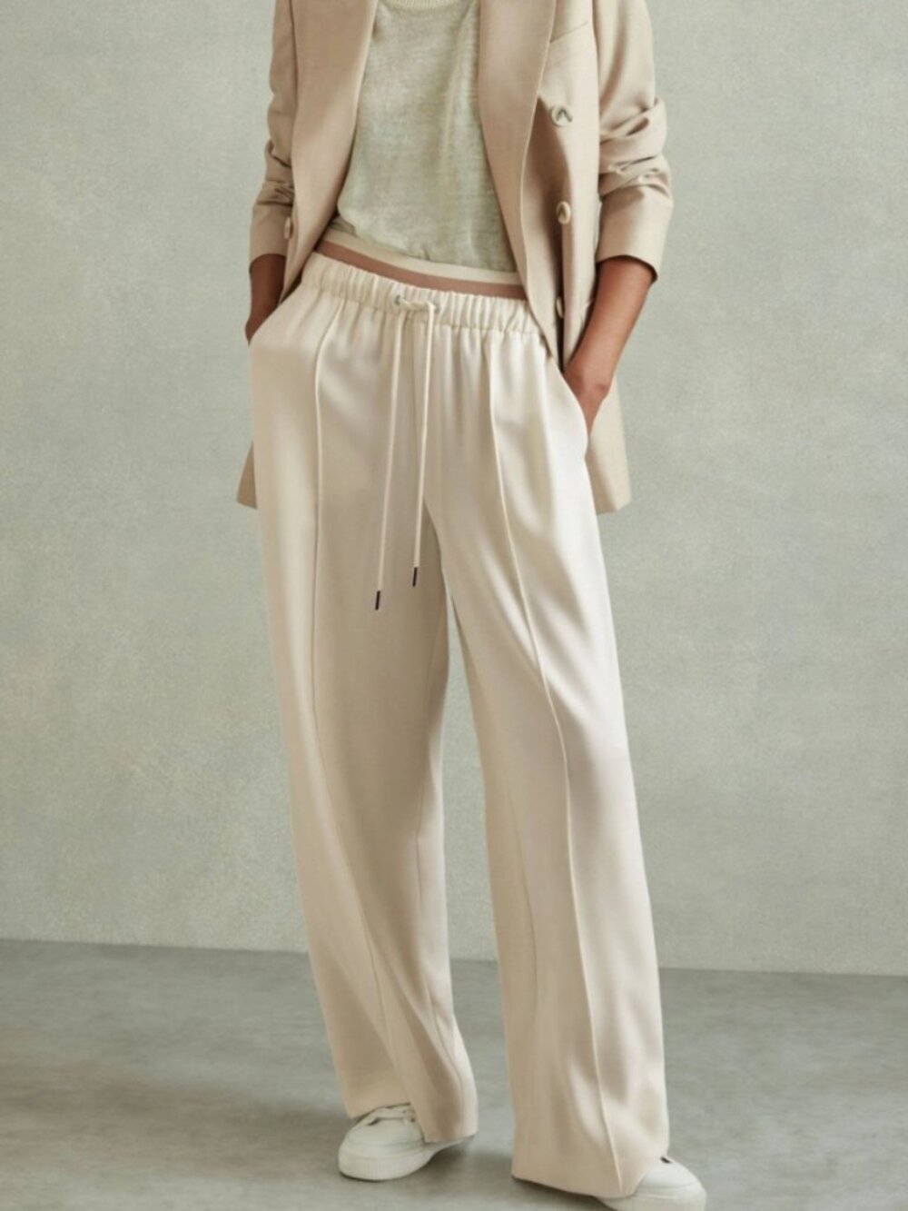 Reiss Fleur Waistband Detail Wide Leg Pant - Size 6 (10R in UK) New without TAG